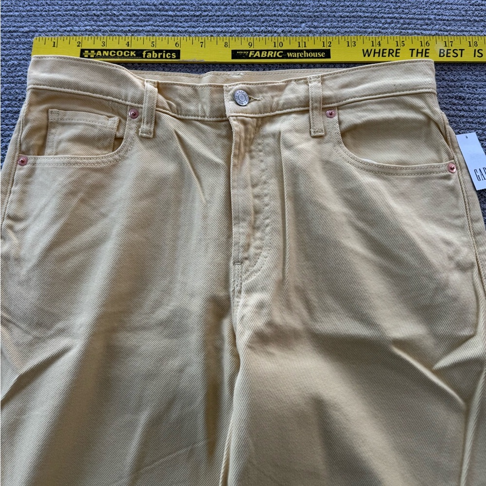 GAP Butter Yellow Baggy Mid Rise Wide Leg Jean in Ultrasoft Denim Sz 29 8 NEW - Picture 10 of 13